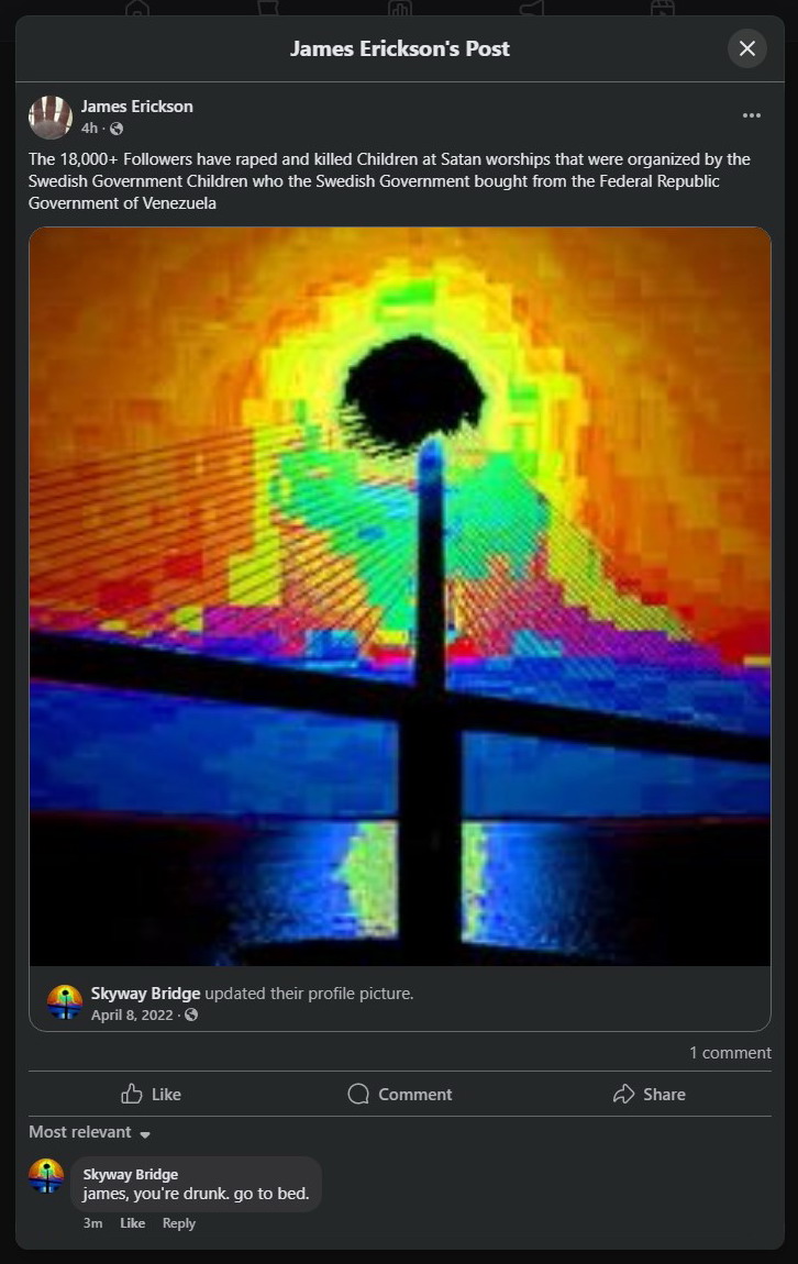  james, you're drunk. go to bed. 